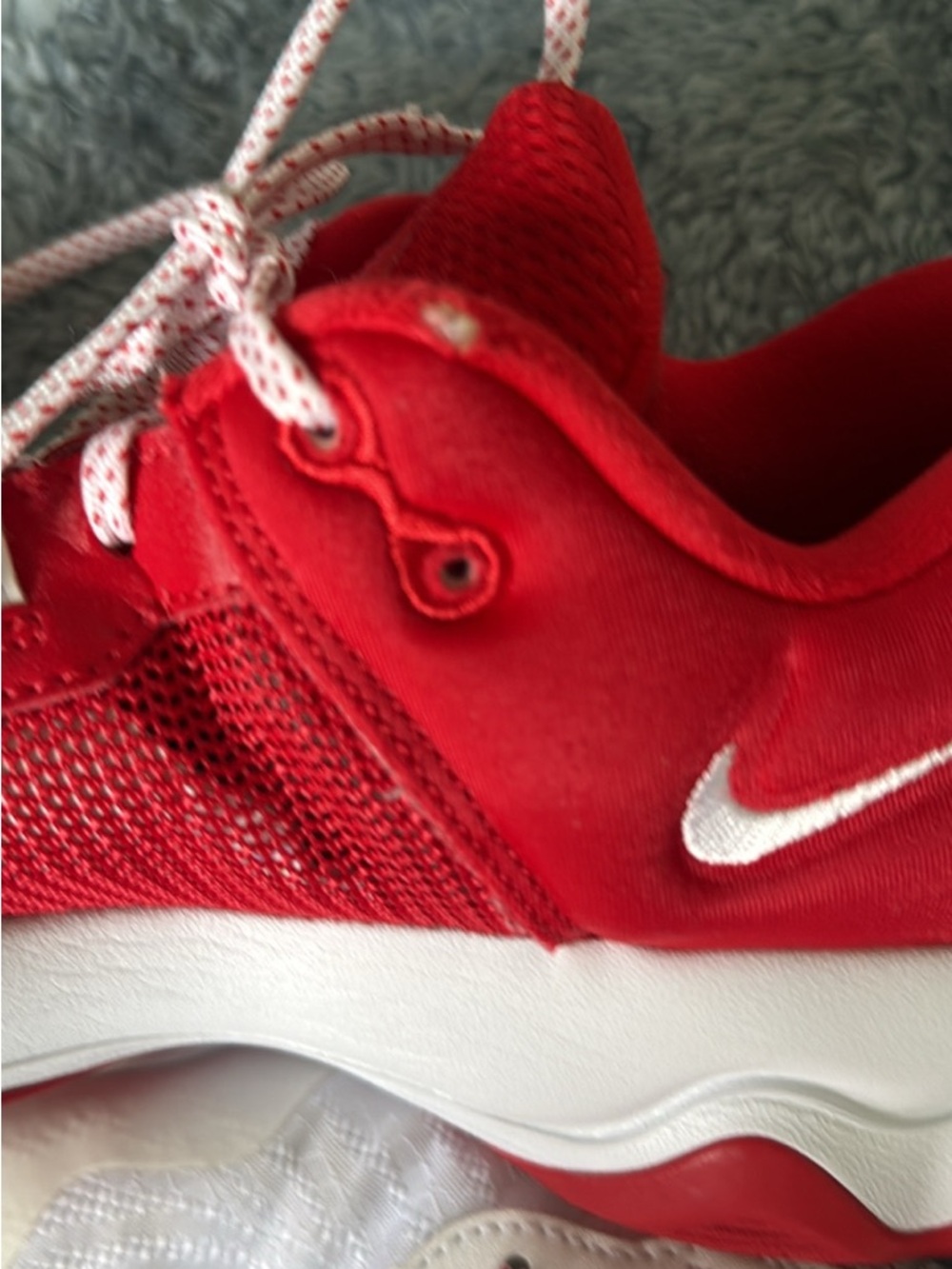 Nike Red and White Athletic Sneakers used for VB.